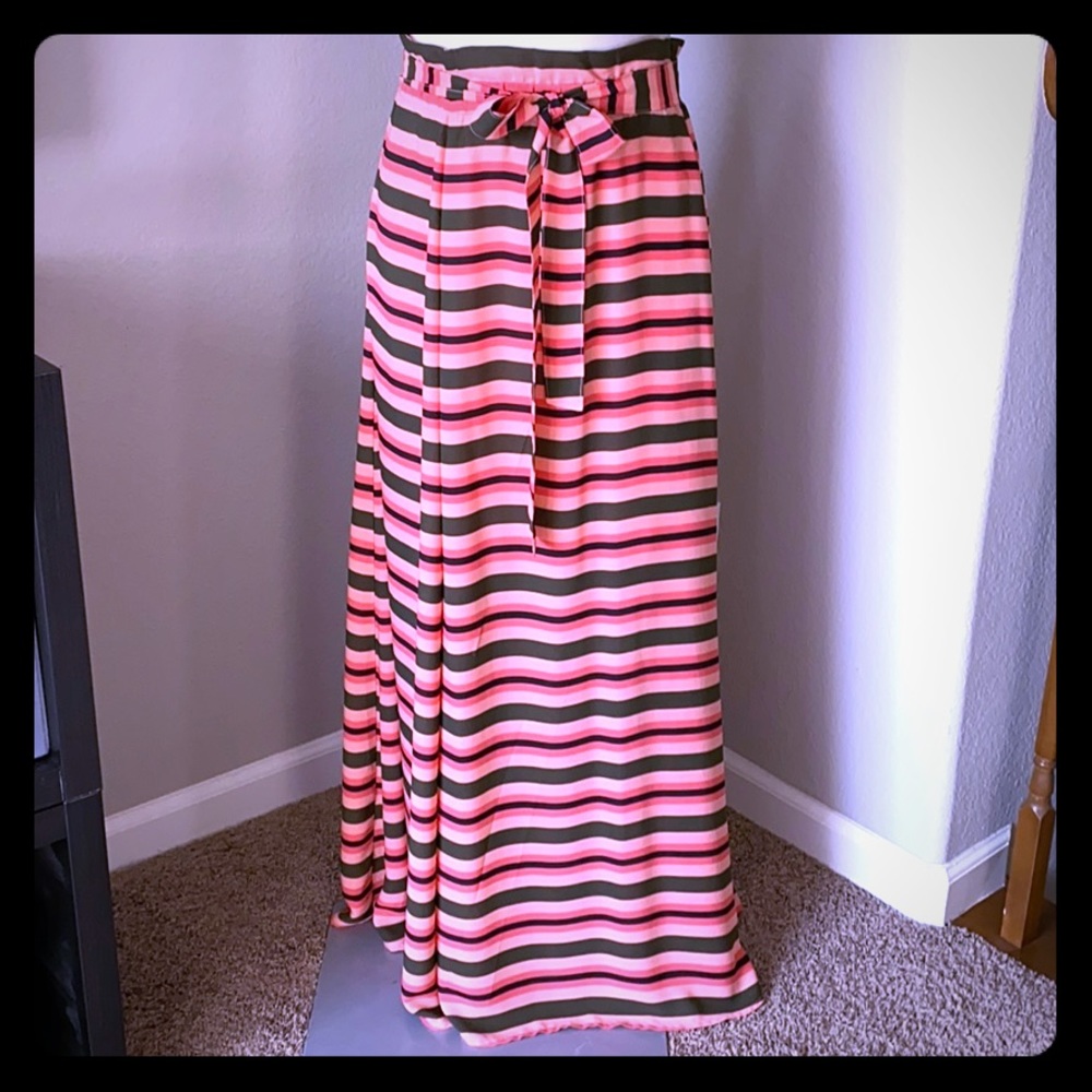 Striped maxi skirt